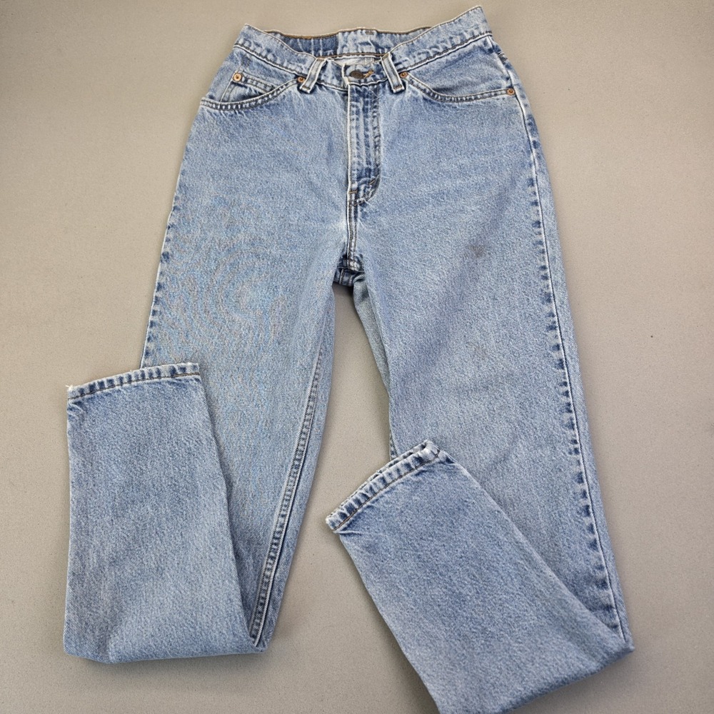 Vintage Levis 912 Jeans Womens 7 Orange Tab USA Light Wash High Rise Tapered Mom